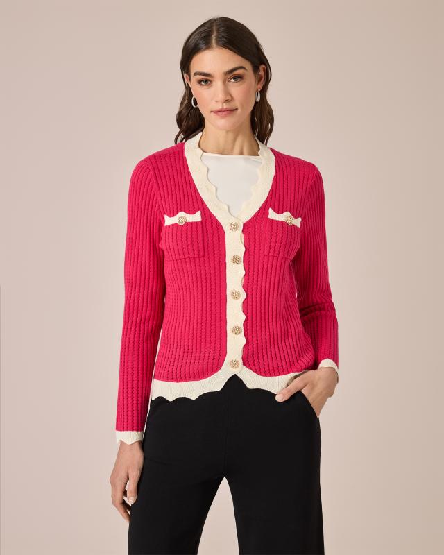 Cardigan mit Wellenkanten