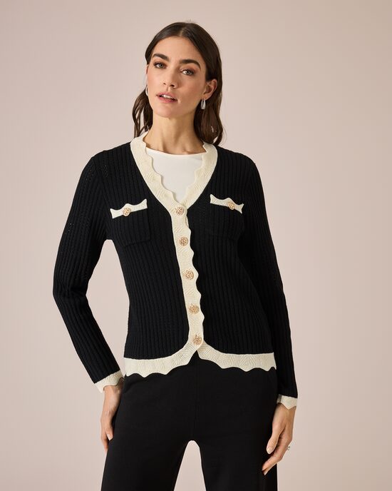 Produktabbildung für Cardigan mit Wellenkanten