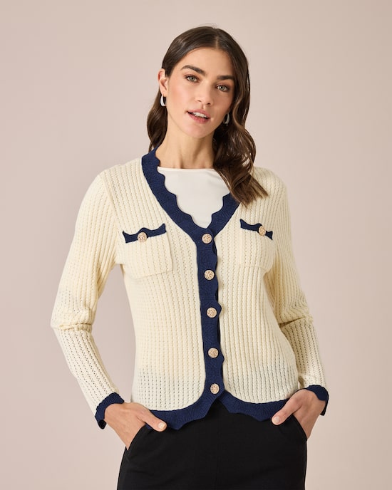 Produktabbildung für Cardigan mit Wellenkanten