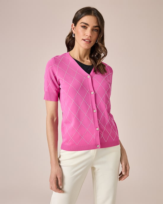 Produktabbildung für Strickjacke mit Karomuster