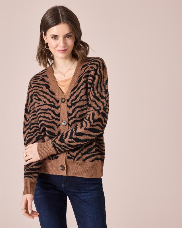 Cardigan mit Animalprint