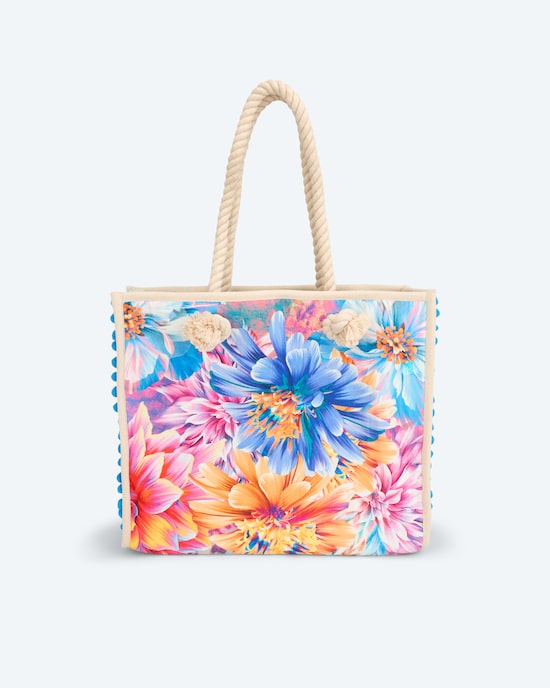 Produktabbildung für Strandtasche mit Blumendruck