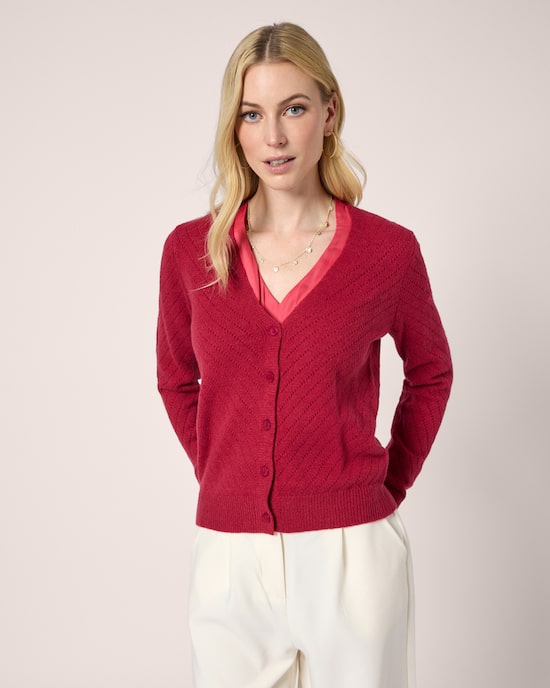 Produktabbildung für Cardigan mit Lochstrickmuster