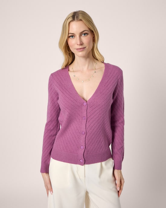Produktabbildung für Cardigan mit Lochstrickmuster