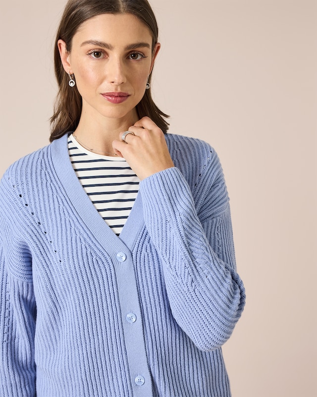 Cardigan mit Ajour-Details