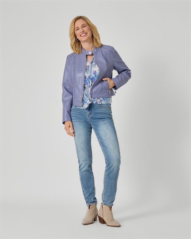 Jeans mit Blumenstickerei