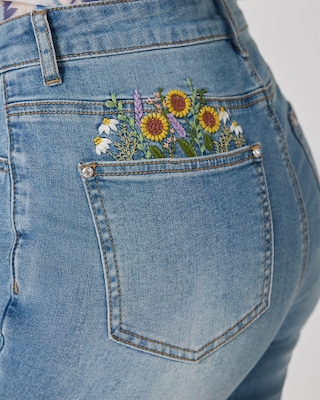 Produktabbildung 5 für Jeans mit Blumenstickerei