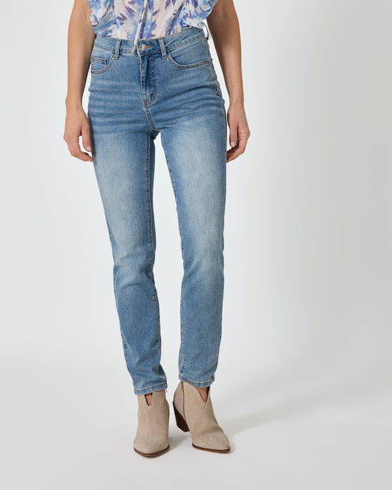 Produktabbildung für Jeans mit Blumenstickerei
