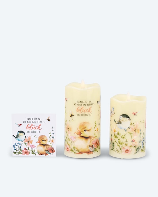 Produktabbildung für LED-Funkelkerzen mit Spruch, 2tlg.