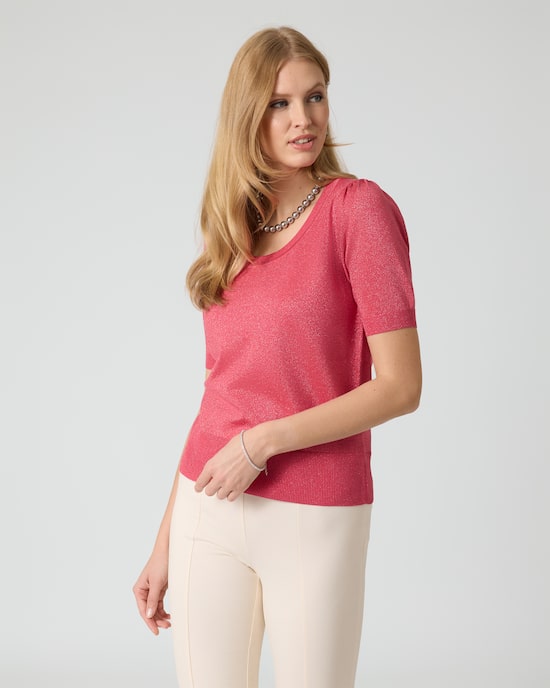 Produktabbildung für Kurzarmpullover mit Glanzgarn