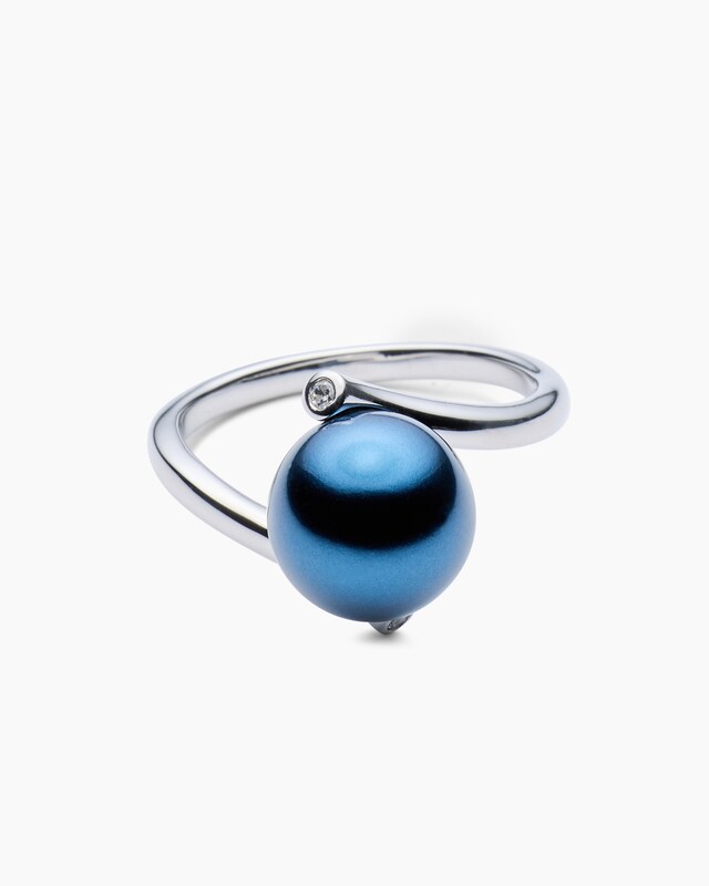 Ring mit MK-Perle 10 mm + Zirkonia