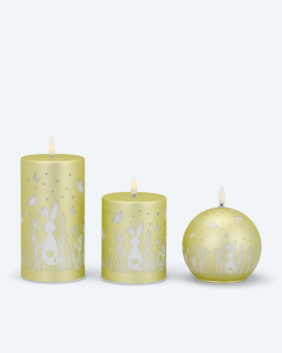 Produktabbildung für LED-Glaskerzen Frühling, 3tlg.