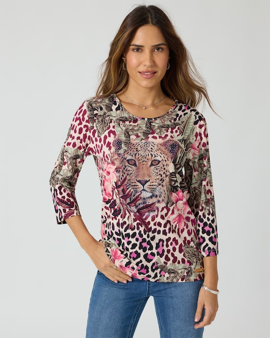 Produktabbildung für Shirt mit Animal-Printmix