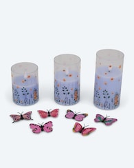 Produktabbildung für 3 LED-Glaskerzen "Frühling"