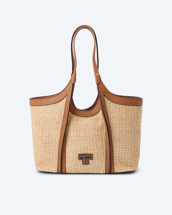 Produktabbildung für Shopper in Strohoptik mit TT-Logo