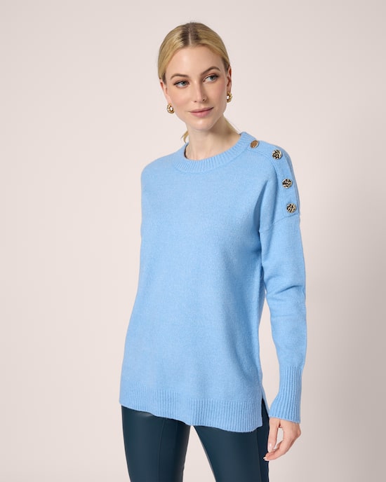 Produktabbildung für Strickpullover mit Zierknöpfen