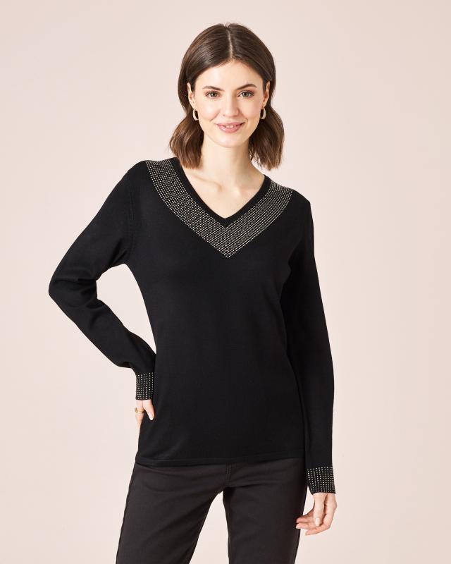 Pullover mit Strasssteindekoration