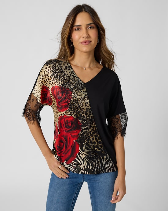 Produktabbildung für Shirt mit Spitze