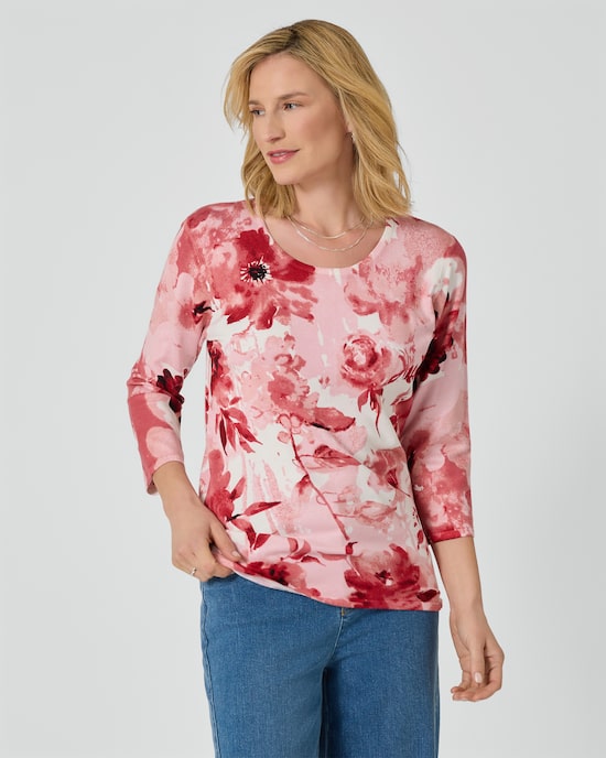 Produktabbildung für Classic Pullover "Aquarellblumen"