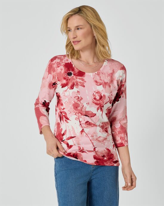 Produktabbildung für Classic Pullover "Aquarellblumen"