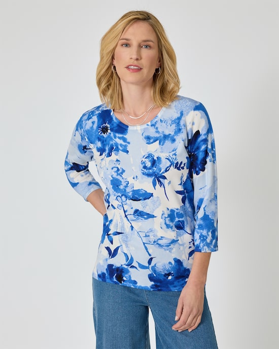 Produktabbildung für Classic Pullover "Aquarellblumen"
