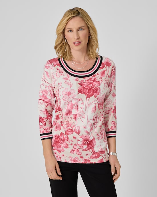 Produktabbildung für Classic Classic Pullover im Blütendesign