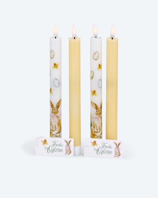 Produktabbildung für 4 LED-Stabkerzen "Osterdesign" mit Geschenkbox