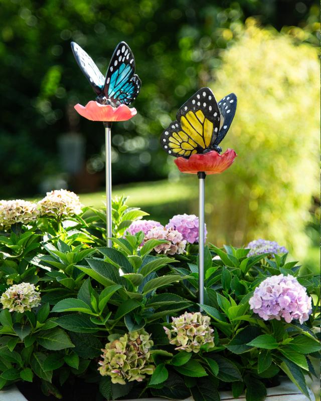 Solar-Gartenstecker Schmetterling, 2tlg.