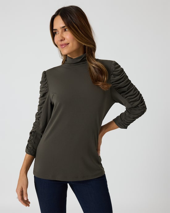 Produktabbildung für Shirt mit gerafftem Arm