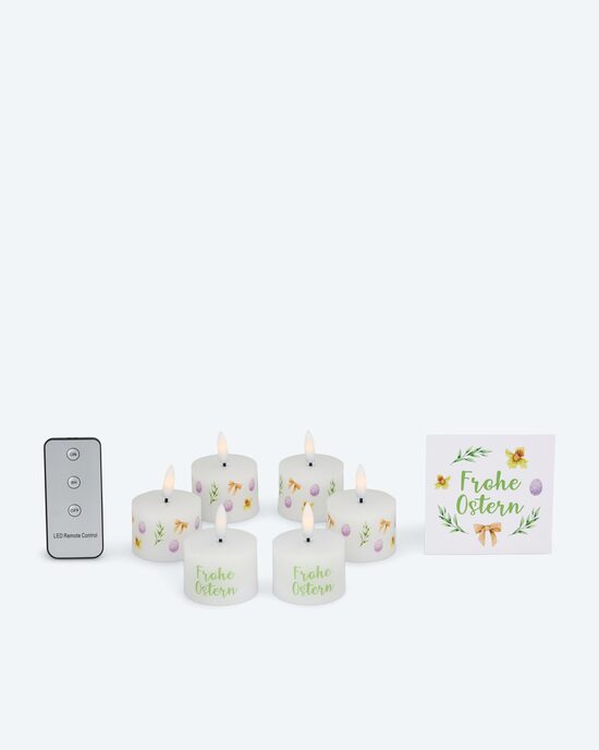 Produktabbildung für 6 LED-Teelichter "Ostern" mit Geschenkbox