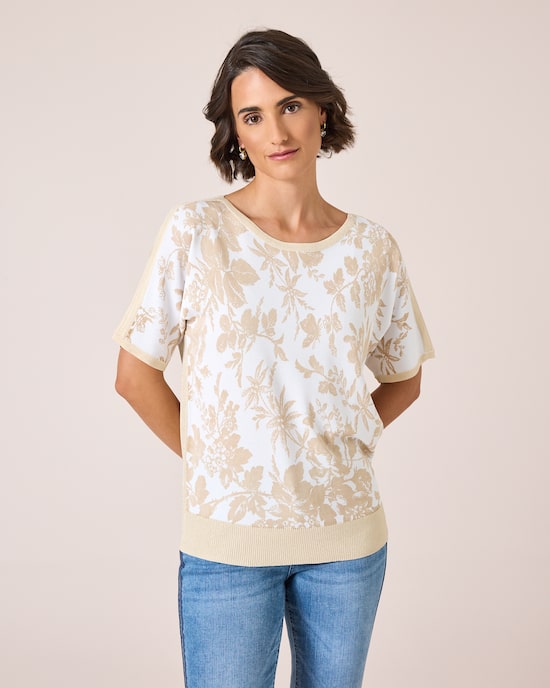 Produktabbildung für Pullover mit Druck & Glanzgarn