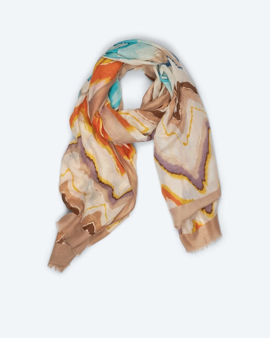Produktabbildung für Schal im Zickzack-Design mit Gold-Print