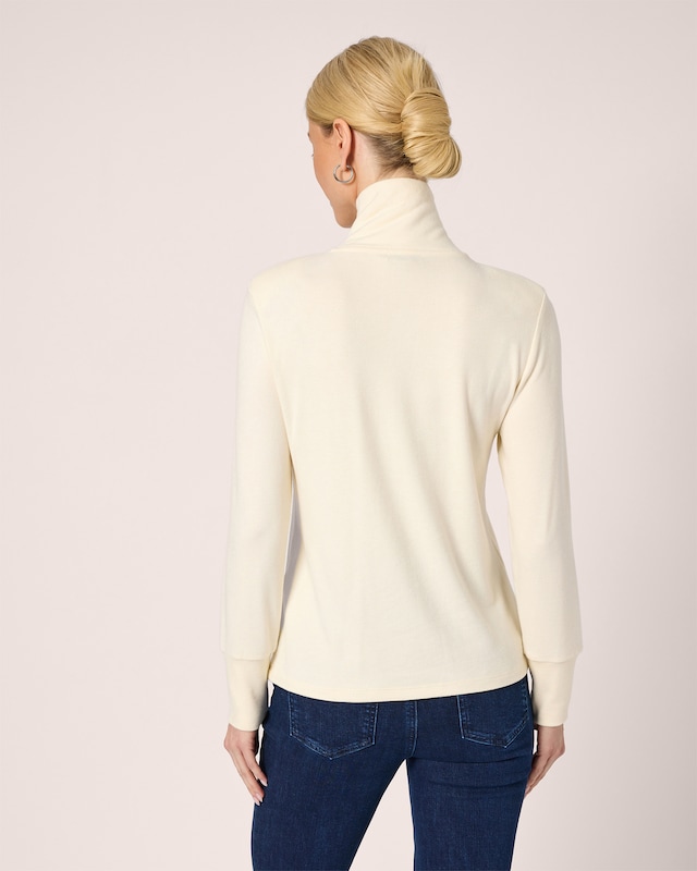 Flausch-Shirt mit Stehkragen