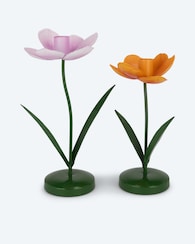 Produktabbildung für Stabkerzenhalter "Blumen", 2tlg.