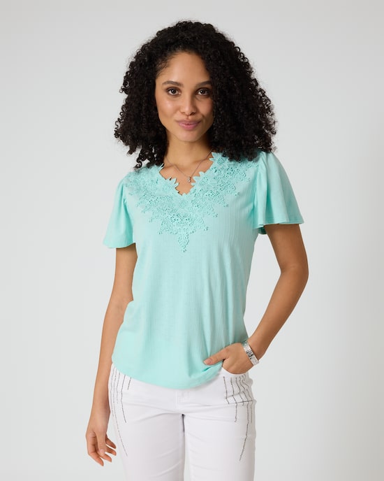 Produktabbildung für Shirt mit Spitze