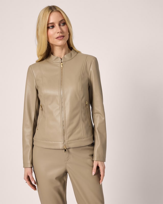 Lederimitat-Jacke im Unidesign