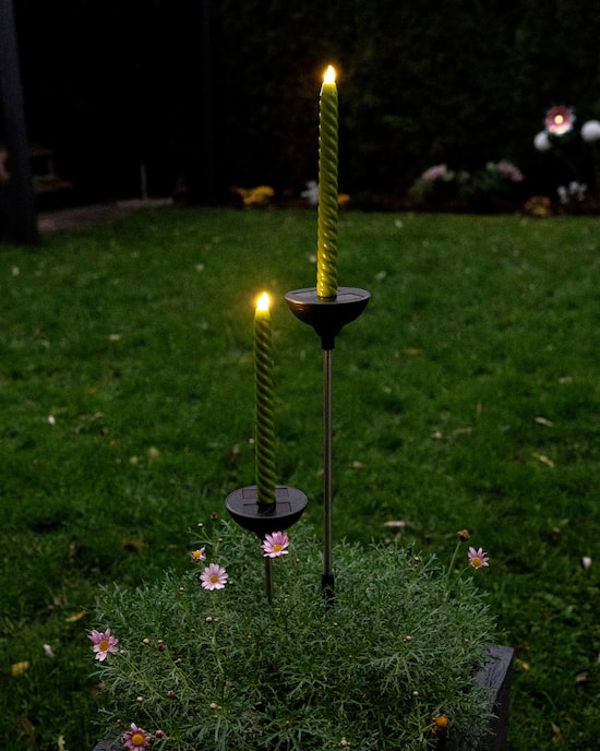 Produktabbildung für Solar Gartenstecker Kerze 2er-Set