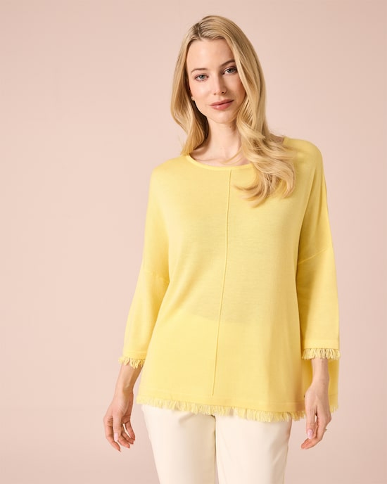 Produktabbildung für Strickpullover mit Fransen