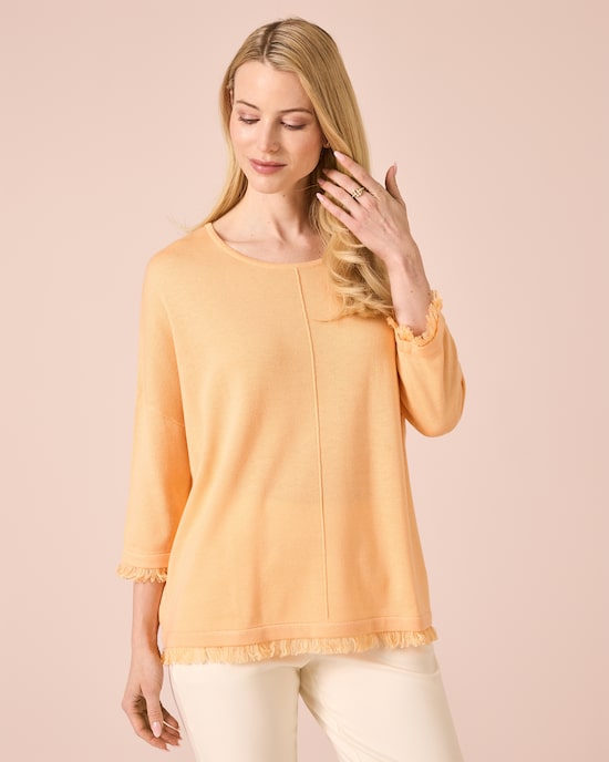 Produktabbildung für Strickpullover mit Fransen