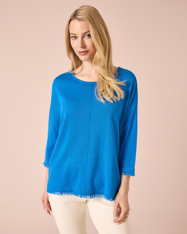 Strickpullover mit Fransen