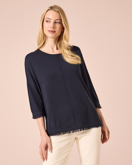 Produktabbildung für Strickpullover mit Fransen