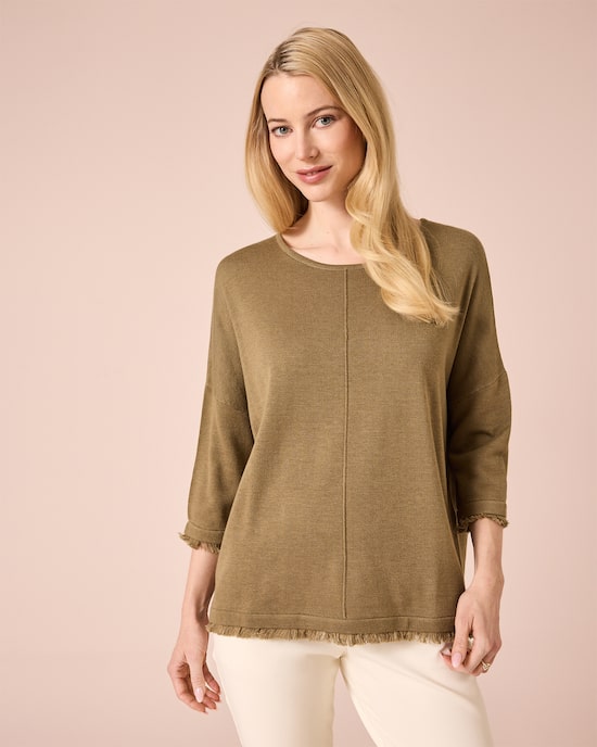 Produktabbildung für Strickpullover mit Fransen