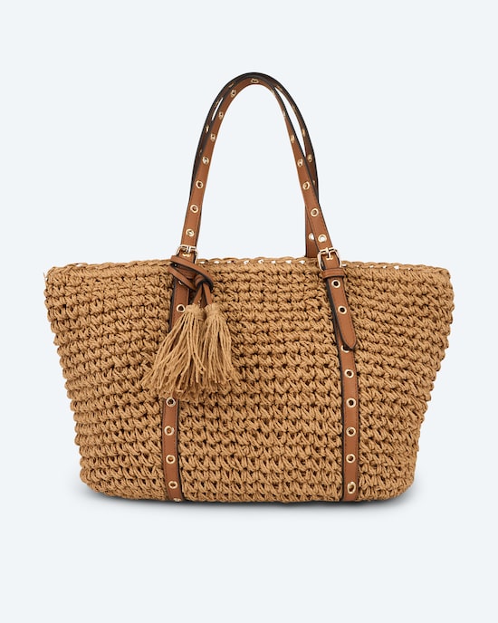 Produktabbildung für Strohtasche mit Quasten
