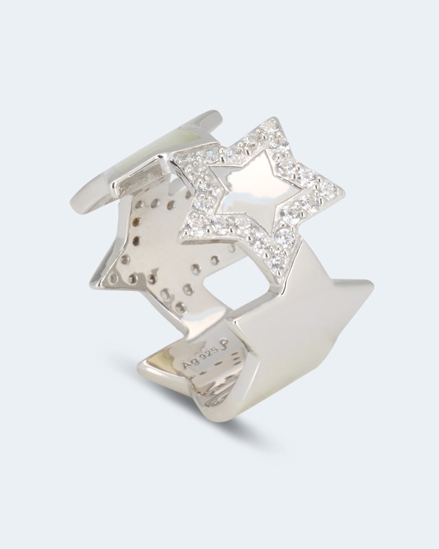 Ring mit Zirkonia & Perlmutt