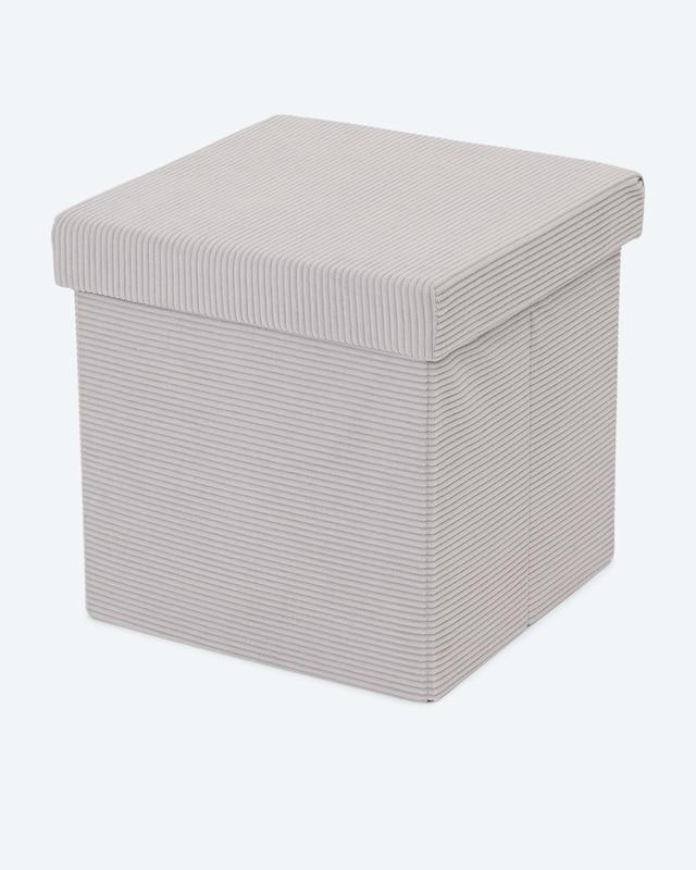 Easy!maxx Sitzwürfel Mit Stauraum | 36x35x35 Cm | Mit Vakuumierbarem Beutel & Kunststoffgleitern | Bis 120 Kg Belastbar