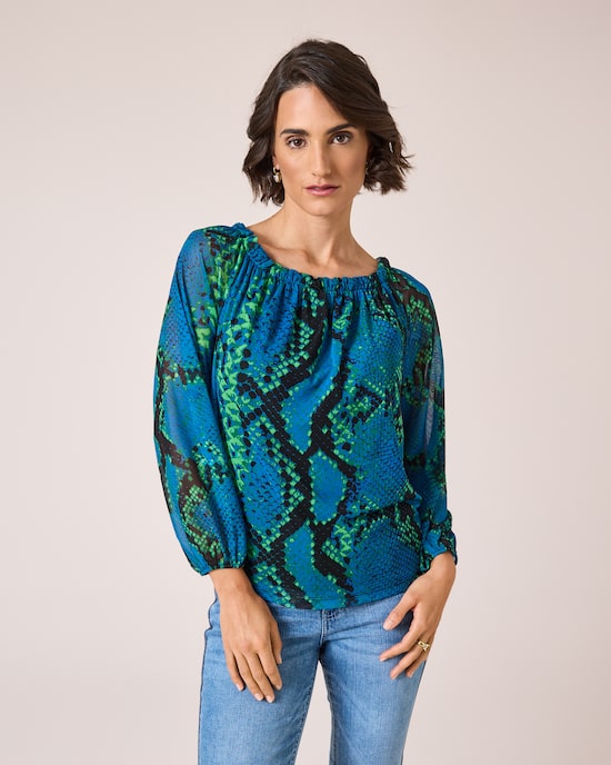 Produktabbildung für Bluse mit Carmen-Ausschnitt