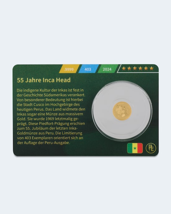 Produktabbildung für Goldmünze Piedfort Edition Inca Head