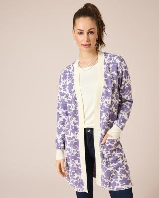 Produktabbildung 1 für Cardigan mit Blumen-Jaquard