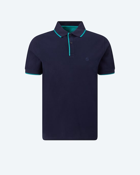 Produktabbildung für Poloshirt mit Kontrast-Details