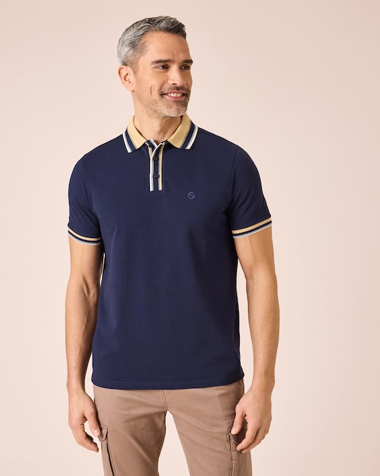 Produktabbildung für Poloshirt mit Kontrastbündchen